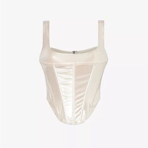 MIAOU Campbell Metallica Shiny Corset Top in XS